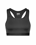 Snocks Sport BH für Damen - Sportunterwäsche Perfekter Halt ohne Einzuschränken - Schnell trocknend und unterstützend Fitness Bustier - Multifunktionaler Fitness Bra - Gr. L, Farbe Graphit