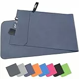 Pameil Fitness Handtuch |120x50cm| Kompakt & Schnelltrocknend mikrofaser Handtuch, Sporthandtuch, Reisehandtuch, Strandhandtuch mit Reißverschluss Tasche
