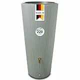 4rain Vaso Decor 2in1 bepflanzbare Regentonne 220 Liter Agave inkl. Pflanzschale - stilvolle Form für den Garten - natürliche Farbwirkung mit klarer Linie - stimmige Lösung für Regenwassernutzung