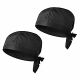 Cabilock 2 Stück Kochmütze Unisex, Verstellbare Chefkoch Mütze für Damen und Herren, Atmungsaktive Kochhaube Waschbar, Küchenmütze für Restaurant, Catering, Backen, Kochen und BBQ
