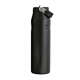 Stanley Flip Straw 2.0 Trinkflasche mit Strohhalm 1.06L - Thermobecher Kühlt 17 Stunden - 4 Tage Eisgekühlt - BPA-frei - Auslaufsicher - Für Getränkehalter - Spülmaschinenfest - Black