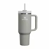 Stanley 1913 Quencher H2.0 Flowstate Trinkflasche Mit Strohhalm 1.2L - Thermobecher Kühlt 11 Stunden - 48 Stunden Eisgekühlt - Spülmaschinenfest - Thermosflasche BPA Frei - Edelstahl Trinkbecher - Ash