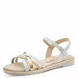 MARCO TOZZI Damen Sandale weiches Feel Me Fußbett weiches Innenfutter Modern, weiß (WHITE COMB), 39 EU