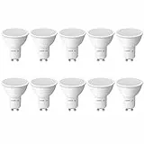 Lepro GU10 LED Warmweiss 4.5W Lampe, 2700K Warmweiß, 345 Lumen, 100° Abstrahlwinkel, Nicht Dimmbar Reflektorlampe, Energiesparendes LED Leuchtmittel für Wohnzimmer, Küche, Schlafzimmer, 10 Stück