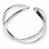 CALLARON Zarter Kreuzring Silber 925 Offener Damenring Mit Schlichtem Design Als Geschenk Für Tägliches Tragen