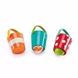 Hape Buntes Eimer Set – 3-teiliges Badespielzeug, Bunte Wassereimer mit Ablauf-System, Motorik und Hand-Augen-Koordination im Bad, BPA-frei, ab 12 Monaten