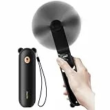 JISULIFE Handventilator Mini Ventilator 3 IN 1, mit 4500 mAh Powerbank USB Akku Klein, Batteriebetrieben Max 37 Hrs Runtime Tragbarer Ventilator, Taschenlampen Funktion-Schwarz