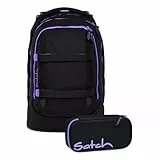 Satch pack Schulrucksack Set 2tlg. inkl. Schlamperbox (Purple Phantom)