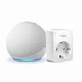 Echo Dot (5. Generation) | Weiß + TP-Link Tapo P110MA WLAN-Steckdose mit Energieverbrauchskontrolle, Funktionert mit Alexa - Smart Home-Einsteigerpaket