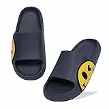 Waysoland Unisex Badelatschen Sommer Hausschuhe rutschfest Badeschuhe Leicht Strand Sandalen Damen Herren Pantoffeln für Indoor Outdoor(Grau,35/36 EU)