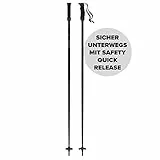 ATOMIC AMT SQS Skistöcke - Schwarz - Länge 120 cm - Zuverlässiger 4* Aluminium Skistock - Ergonomischem Griff am Stock - Safety Quick Release System - Stöcke mit 60mm-Pistenteller