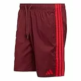 adidas Men's 3 Stripes Swim Shorts 8 INCH, Shadow red/Better Scarlet, L