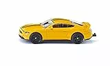 siku 1530, Ford Mustang GT Sportwagen, Metall/Kunststoff, Gelb, Öffenbare Motorhaube, Anhängerkupplung, Spielzeugauto für Kinder