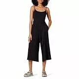 Amazon Essentials Damen Kurzer Cami-Overall aus Jersey mit weitem Bein, Schwarz, M