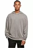 Build Your Brand Herren Kapuzenpullover Acid Washed Oversized Hoody, Farbe Asphalt, Größe XL