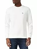 Calvin Klein Jeans Herren Sweatshirt Ck Essential ohne Kapuze, Weiß (Bright White), L