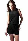 Urban Classics Damen Ladies Tech Mesh Hot Jumpsuits, Schwarz (Black 7), 36 (Herstellergröße: S)