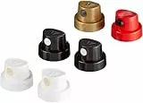 edding 5200 Permanent Spray Sprühkopf-Set - Set mit 6 Sprühköpfen - Austauschbare Sprühköpfe in 4 verschiedenen Sprühbreiten – Von feinen Linien (1 cm) bis zu großen Flächen (14 cm)
