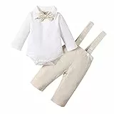 Gajaous Baby Jungen Taufanzug Gentleman Bekleidungssets Kleinkind Jungen Langarm Krawatte Hochzeit Anzug für Frühling Herbst
