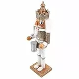 Amosfun Nussknacker Figur Glitzer Nussknacker Dekorationen Glocken Lichter Batteriebetrieben Schaukelpuppe Ornament Schlauchboote Partyzubehör Öffner Szenen Marionette Weihnachten Tischdekoration