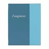Idena 22089 - Zeugnismappe mit 10 Klarsichthüllen, Dokumentenmappe A4, Ringbuch in Pastell Blau, Mappe für Zeugnisse, Dokumente uvm.