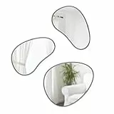 Umbra Hubba Pebble Wandspiegel Set, Moderne Design Spiegel mit Organischer Form, 3er-Set, Titan