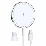 Mag-Safe Ladegerät für iPhone Ladestation: Magnet Wireless Charger Induktive Kabelloses Ladepad Kompatibel mit iPhone 16 15 14 13 12 und Air-Pods 3 2 Pro (Ohne Netzteil, 1 Stück)