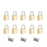 10 kleine Schlösser mit gleichen Schlüsseln, 20 mm breiter Schlosskörper, gleichschließend, Mini-Vorhängeschlösser für Koffer/Gepäck/Rucksäcke/Werkzeugkasten/Tagebuchbücher/Schulfächer usw.
