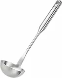 Fissler Essential/Edelstahl-Saucenlöffel (33,5 cm) Sauciere, Schöpfkelle, Suppen-Kelle, mit Aufhänge-Öse, Spülmaschinen-geeignet