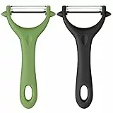 AUAUY 2PCS Universalschäler Sparschäler, Universalschäler Edelstahl Set, Kartoffelschäler Spargelschäler, Multifunktion Y-Förmig Gemüseschäler, Zweischneidige Schäler für Karotten Gemüse(Schwarz&Grün)