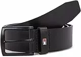 Tommy Hilfiger Herren Gürtel Denton Matte 3,5 cm Ledergürtel, Schwarz (Black), 90 cm