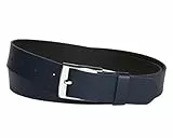 Vascavi Ledergürtel echt Leder, 3 cm breit und ca. 0.25 cm stark, Gürtel, Hüftgürtel, Jeansgürtel, Made in Germany (100 cm Gesamtlänge 110 cm, Dunkelblau)