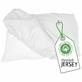 Spann Kissenbezug Jersey Weiß 80x80 cm – Kissenhülle aus 100% Baumwolle mit Rundumgummi, elastischer Nackenkissen & Gesundheitskissen Bezug