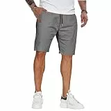 ZOXOZ Shorts Herren Sommer Kurze Hose Herren Mit Taschen Chino Shorts Baumwolle Cargo Shorts Freizeithose Kurz Grau L