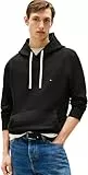 Tommy Hilfiger Herren Hoodie Essential Fleece Regular Fit, Schwarz (Black), XL