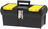 STANLEY Werkzeugkoffer leer/Werkzeugbox Werkzeugkasten - Werkzeugkiste (16 Zoll, mit herausnehmbarer Ablage, zwei Organizern, Metallschließen, Kunststffgroff) 1-92-065