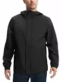 Libin Regenjacke Herren Wasserdicht Atmungsaktiv Leichte Outdoorjacke Regenmantel Windbreaker Windjacke Mit Kapuze 4 Taschen Freizeitjacke für Wandern Golf Radfahren Laufen Outdoor, Schwarz XL