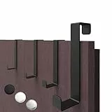 4smile Türhaken zum Einhängen, 4er Set - Schwarze Kleiderhaken für Tür oder Schrank, vielseitige Haken zum Einhängen - Türgarderobe mit hoher Tragkraft, stabile Türhakenleiste