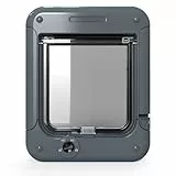 Cat Mate Katzenklappe mit drehbarer 4-Wege-Verriegelung (358) – Vielseitige, abschließbare Tür für kleine bis mittelgroße Katzen, geeignet für Einfach- und Doppelverglasung, PVC, Wand und Holz, Grau