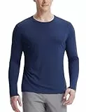 BALEAF Herren Sonnenschutz-Shirts UV SPF UPF 50+ Langarm Rash Guard Marineblau XL