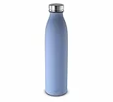 alfi PURE BOTTLE 750ml, hellblau, polar blue, Isolierflasche aus Edelstahl, kohlensäurefest, 12h heiß 24h kalt, Auslaufsicher, für Schule, Unterwegs & Büro