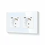 LIAONFOY 20W Doppel Wandsteckdose USB C Kombination Kindersicherung Zweifach Steckdose Kompatibel mit iPhone iPad Android Weiß 2Fach 157mm 100-250V (Neutrale erforderlich)
