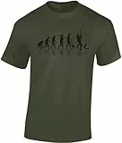 Baddery Angel T-Shirt Herren : Angler Evolution - Shirt Männer - Angelkleidung Zubehör Geschenke (Army XXL)