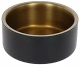Kerbl Pet Edelstahlnapf Golden, 900 ml, schwarz/Gold, 7,4 cm, Ø17 cm, Hundenapf, Katzenschüssel, Fressnapf, Edelstahl, Hunde, Katzen