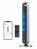 Dreo 25dB leiser Smart Turmventilator mit Sprachsteuerung, WiFi Alexa Ventilator, APP Steuerung, 120° Oszillierender Standventilator, 12 Geschwindigkeiten, 4 Modi, 12-Stund-Timer, Pilot Max S