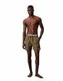 Calvin Klein Herren Badeshorts Medium Drawstring Boxer mit Tunnelzug, Grün (Brush Green), S