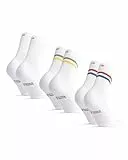 DANISH ENDURANCE Performance Crew Socken, Mehrfarbig Retro (1 x Roter/blauer Streifen, 1 x Weiß, 1 x Grüner/gelber Streifen - 3 Paare, Gr.- EU 43-47