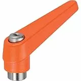 HALDER 24390.0421 Verstellbare Klemmhebel, d1=22 mm / d2=M10, Orange