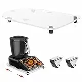 Acryl Gleitbrett für Thermomix TM7 mit Rollen für Bombenfesten Halt, Rollbrett zum Mühelosen Verschieben, Rutschfest Gummifüße, Robustes TM7 Zubehör Slider, Klar