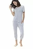 Mey Nachtwäsche Serie Sleepy & Easy Damen Homewear-Oberteile Hellgrau-Melange L(42)